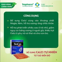 Ống uống SeaCan Traphaco hỗ trợ Bổ Sung Canxi tự nhiên  giúp xương chắc khỏe hộp 20 ống x 10ml