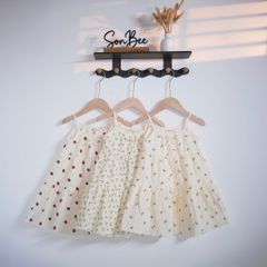 Đầm 2 dây 3 tầng cho bé gái xô Muslin SONBEE form rộng mặc ngủ chất liệu xô chính phẩm loại 1.