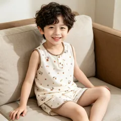 Bộ sát nách bé trai SONBEE chất xô muslin, bộ bé trai mùa hè, thoáng mát, size từ 10-26kg