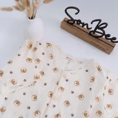 Đồ bộ dài bé trai cổ tim SONBEE, chất liệu vải xô muslin cotton mềm mát, áo tay lỡ quần bo