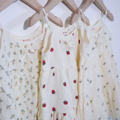 Đầm 2 dây 3 tầng cho bé gái xô Muslin SONBEE form rộng mặc ngủ chất liệu xô chính phẩm loại 1.