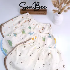 Bộ sát nách bé trai SONBEE chất xô muslin, bộ bé trai mùa hè, thoáng mát, size từ 10-26kg