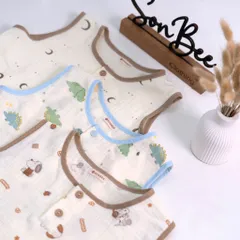 Bộ sát nách bé trai SONBEE chất xô muslin, bộ bé trai mùa hè, thoáng mát, size từ 10-26kg