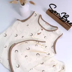 Bộ sát nách bé trai SONBEE chất xô muslin, bộ bé trai mùa hè, thoáng mát, size từ 10-26kg