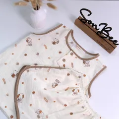 Bộ sát nách bé trai SONBEE chất xô muslin, bộ bé trai mùa hè, thoáng mát, size từ 10-26kg