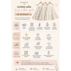 Đầm 2 dây 3 tầng cho bé gái xô Muslin SONBEE form rộng mặc ngủ chất liệu xô chính phẩm loại 1.