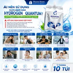 10 Túi Nước Quantum Hydrogen - Nước Ion Kiềm, Hỗ Trợ Chống Oxy Hóa, Cân Bằng pH