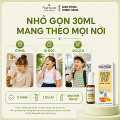 Xịt Họng Keo Hữu Cơ HoneyWorks Kids 30ml - Giảm Ho, Đau Họng Cho Bé Từ 1 Tuổi - Tăng Cường Miễn Dịch