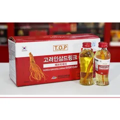 Nước hồng sâm Hàn Quốc hộp 10 chai có củ sâm tươi
