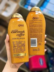(HÀNG CHÍNH HÃNG MỸ) SỮA TẮM TẨY TBC OGX BEAUTY SMOOTHING COCONUT COFFEE SCUB & WASH 577ML