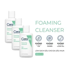 [Minisize] Sữa Rửa Mặt Cerave Foaming Cleanser, Làm Sạch Sâu Cho Da Dầu Mụn 30ml