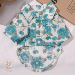 Áo Sơmi Hoa Hòe (Tặng kẹp nơ) cho thú cưng - Áo, váy cho chó mèo, thú cưng - Ziềng iu Petshop