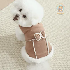 Áo Gile Nơ Da Lộn (Tặng kẹp nơ) cho thú cưng - Áo, váy cho chó mèo, thú cưng - Ziềng iu Petshop