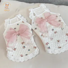 Váy Tiểu Thư Nơ Ren Ngọc (Tặng kẹp nơ) cho thú cưng - Áo, váy cho chó mèo, thú cưng - Ziềng iu Petshop