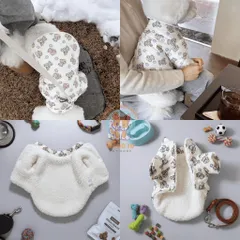 Áo Phao Gấu Kem lót lông (Tặng kẹp nơ) cho thú cưng - Áo, váy cho chó mèo, thú cưng - Ziềng iu Petshop