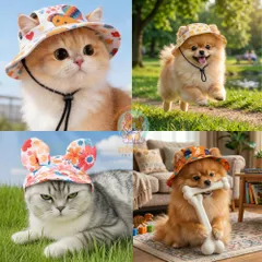 Mũ Cute Chống Nắng cho thú cưng (Tặng kẹp nơ xinh) - Áo, váy cho chó mèo, thú cưng - Ziềng iu Petshop