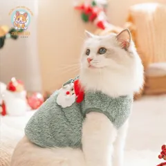 Áo Gile lông thỏ Christmas (Tặng kẹp nơ) cho thú cưng - Áo, váy cho chó mèo, thú cưng - Ziềng iu Petshop