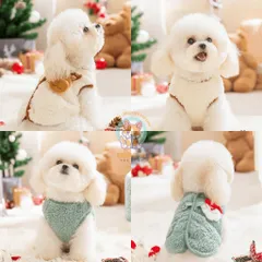Áo Gile lông thỏ Christmas (Tặng kẹp nơ) cho thú cưng - Áo, váy cho chó mèo, thú cưng - Ziềng iu Petshop