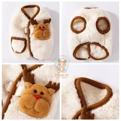 Áo Gile lông thỏ Christmas (Tặng kẹp nơ) cho thú cưng - Áo, váy cho chó mèo, thú cưng - Ziềng iu Petshop