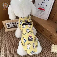 Áo Sơmi Hoạt Hình Cartoon (Tặng kẹp nơ) cho thú cưng - Áo, váy cho chó mèo, thú cưng - Ziềng iu Petshop