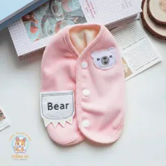 Áo Khoác Gile Bear Hồng (Tặng kẹp nơ) cho thú cưng - Áo, váy cho chó mèo, thú cưng - Ziềng iu Petshop