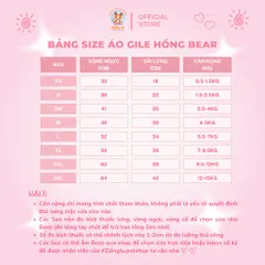Áo Khoác Gile Bear Hồng (Tặng kẹp nơ) cho thú cưng - Áo, váy cho chó mèo, thú cưng - Ziềng iu Petshop