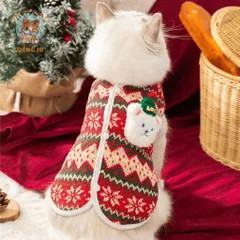 Áo Len Noel lót lông Christmas (Tặng kẹp nơ) cho thú cưng - Áo, váy cho chó mèo, thú cưng - Ziềng iu Petshop