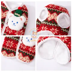 Áo Len Noel lót lông Christmas (Tặng kẹp nơ) cho thú cưng - Áo, váy cho chó mèo, thú cưng - Ziềng iu Petshop