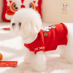 Áo Len Thần Tài Nhí (Tặng kẹp nơ) cho thú cưng - Áo, váy cho chó mèo, thú cưng - Ziềng iu Petshop