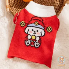 Áo Len Thần Tài Nhí (Tặng kẹp nơ) cho thú cưng - Áo, váy cho chó mèo, thú cưng - Ziềng iu Petshop