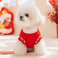 Áo Len Thần Tài Nhí (Tặng kẹp nơ) cho thú cưng - Áo, váy cho chó mèo, thú cưng - Ziềng iu Petshop