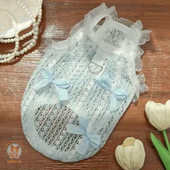 Váy ren lưới Thanh Lam & Hạ Vàng (Tặng kẹp nơ) - Áo, váy cho chó mèo, thú cưng - Ziềng iu Petshop