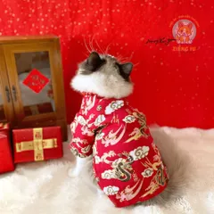 Áo Tết Ngự Long Bào (Tặng kẹp nơ), Áo Tết cho thú cưng - Áo, váy cho chó mèo, thú cưng - Ziềng iu Petshop