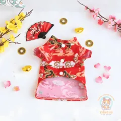 Áo Tết Ngự Long Bào (Tặng kẹp nơ), Áo Tết cho thú cưng - Áo, váy cho chó mèo, thú cưng - Ziềng iu Petshop