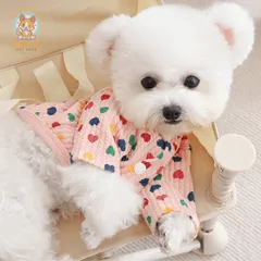 Áo Trái Tim Gân Vặn Thừng (Tặng kẹp nơ) cho thú cưng - Áo, váy cho chó mèo, thú cưng - Ziềng iu Petshop