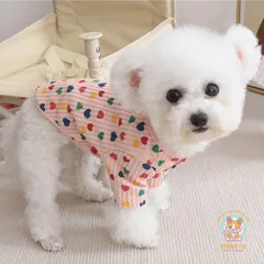Áo Trái Tim Gân Vặn Thừng (Tặng kẹp nơ) cho thú cưng - Áo, váy cho chó mèo, thú cưng - Ziềng iu Petshop