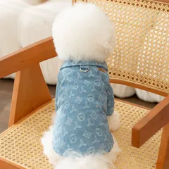 Áo sơmi jeans/denim Lucky cho pet - Áo, váy cho chó mèo, thú cưng - Ziềng iu Petshop