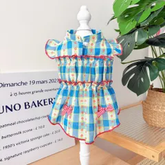 Váy Kẻ Blue Daisy (Tặng kẹp nơ) cho thú cưng - Áo, váy cho chó mèo, thú cưng - Ziềng iu Petshop