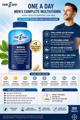 ( HÀNG CHÍNH HÃNG MỸ) VITAMIN TỔNG HỢP CHO NAM VÀ NỮ ONE A DAY DƯỚI 50 TUỔI 300 viên