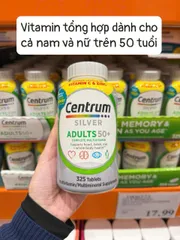 (HÀNG CHÍNH HÃNG MỸ) VIÊN UỐNG VITAMIN TỔNG HỢP CHO NAM VÀ NỮ TRÊN 50 CENTRUM SILVER ADULT 50+ 325 viên