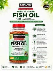 ( HÀNG CHÍNH HÃNG MỸ) VIÊN UỐNG DẦU CÁ ALASKA OMEGA KIRKLAND 1400mg 230 viên