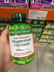 (HÀNG CHÍNH HÃNG MỸ) VIÊN UỐNG MAGNESIUM GLYCINATE 240MG NATURE'S BOUNTY 180 viên