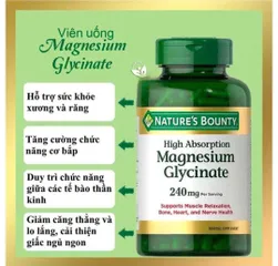 (HÀNG CHÍNH HÃNG MỸ) VIÊN UỐNG MAGNESIUM GLYCINATE 240MG NATURE'S BOUNTY 180 viên