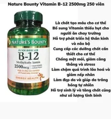 (HÀNG CHÍNH HÃNG MỸ) VIÊN UỐNG VITAMIN B-12 NATURE’A BOUNTY 2500mcg 300 viên