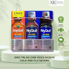 ( HÀNG CHÍNH HÃNG MỸ) SIRO VICKS NYQUIL COLD & FLU NIGHTTIME RELIEF 354ml