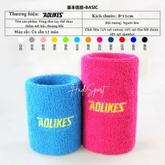 XẢ KHO Băng cổ tay Aolikes băng tay cầu lông yoga tennis pic dài 12cm thấm hút mồ hôi mã A-0235 (1 chiếc)