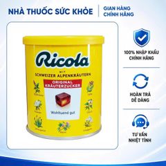 Kẹo ngậm thảo mộc Ricola Schweizer Kräuterzucker 250g - Hỗ trợ giảm ho, làm dịu cổ họng, không đường, hương vị tự nhiên từ 13 loại thảo mộc Đức.