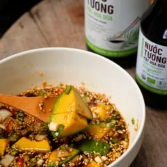 Nước tương mật hoa dừa organic Sokfarm nắp xanh ít muối size 200ml - nước tương không chứa đậu nành