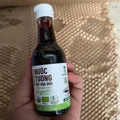 [Size mini 60ml] Nước tương mật hoa dừa Organic Sokfarm dòng ít muối (nắp xanh) 802317