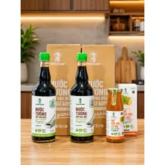 Mua 2 tặng 1 - Combo 2 nước tương mật hoa dừa Sokfarm 500ml tặng 1 mật hoa dừa cô đặc 250g